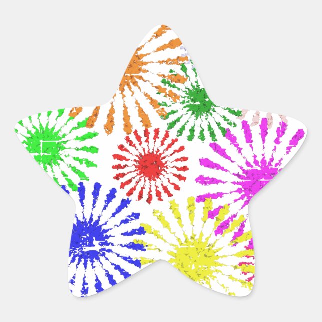 Störende Blume Burst Stern-Aufkleber (Vorderseite)