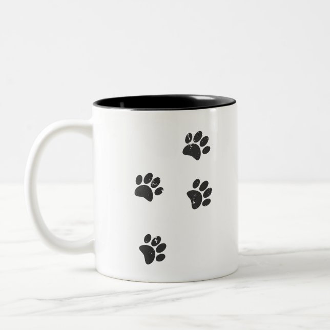 Störende Hundeschollen Zweifarbige Tasse (Links)