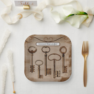 Störende Viktorianische Vintage Skeletttasten Pappteller