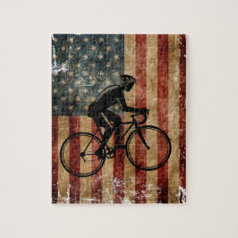 Störendes amerikanisches Flag-Fahrradpuzzle Puzzle