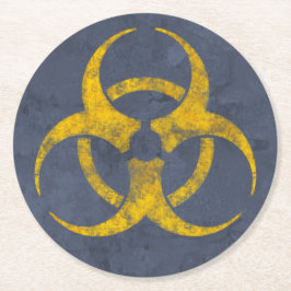 Störendes Symbol für Biogefährdung Runder Pappuntersetzer