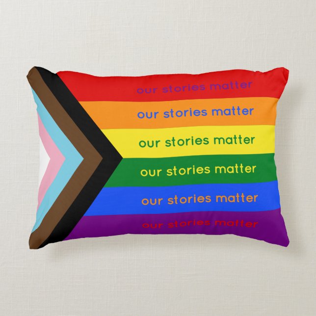 Stories Matter Gay Pride Intersection Rainbow Flag Dekokissen (Vorderseite)