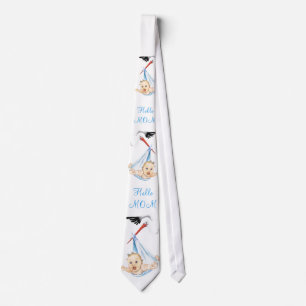 Stork and Baby Funny Neck Tie Text - Hallo Mama Krawatte