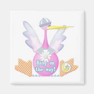 Stork Baby auf dem Weg Magnet