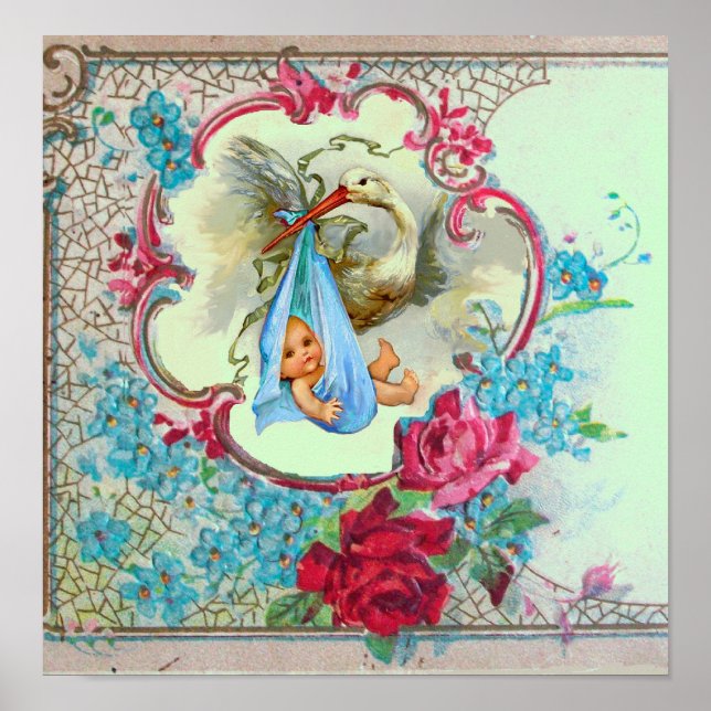 STORK BABY BOY SHOWGreen Poster (Vorne)