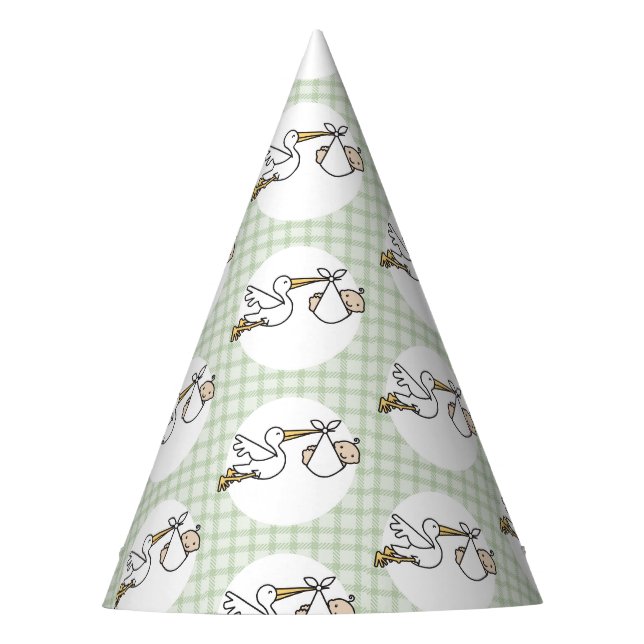 Stork Baby Delivery Partyhütchen (Vorderseite)