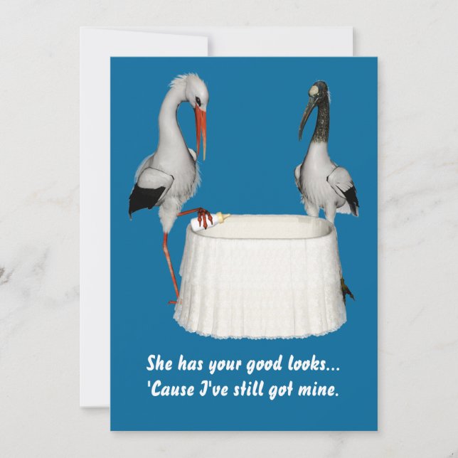 Stork Baby Dusche Einladung (Vorderseite)