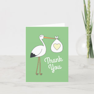 Stork Baby Dusche Grüner Frühling Dankeskarte