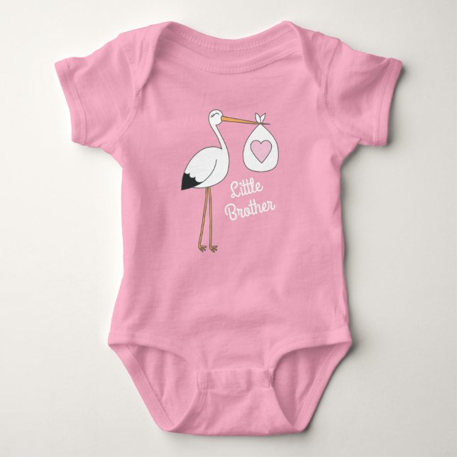 Stork Baby Dusche Pink Girl Baby Strampler (Vorderseite)