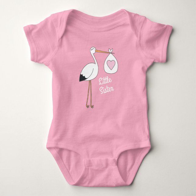 Stork Baby Dusche Pink Girl Strampler (Vorderseite)