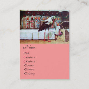 STORK BABY DUSCHE rosa Visitenkarte