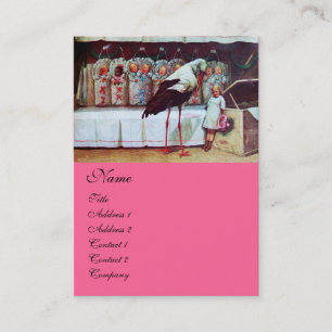 STORK BABY DUSCHE rosa Visitenkarte