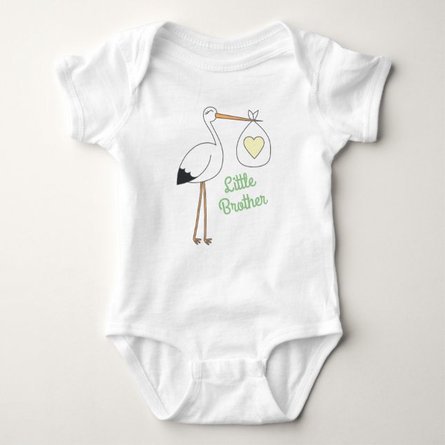 Stork Baby Duwer Green Gender Neutral Baby Strampler (Vorderseite)