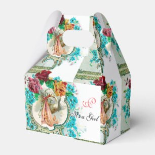 STORK BABY GIRL DUSCHMONOGRAM Weiß Geschenkschachtel