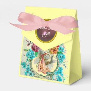 STORK BABY GIRL DUSCHPINK GEM MONOGRAM Gelb Geschenkschachtel