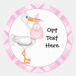 Stork & Baby Girl Stickers