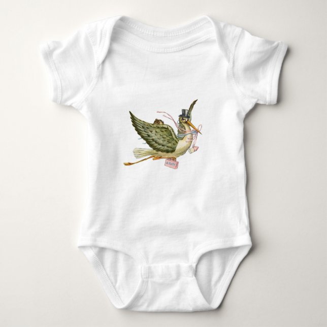 STORK BABY SHOWER BABY STRAMPLER (Vorderseite)