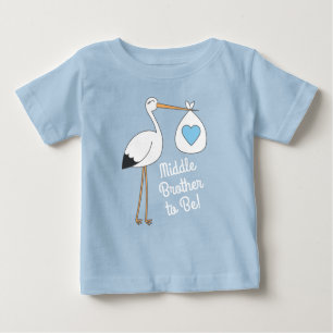 Stork Baby Shower Blue Boy Baby T-shirt