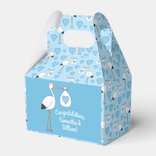 Stork Baby Shower Blue Boy Geschenkschachtel