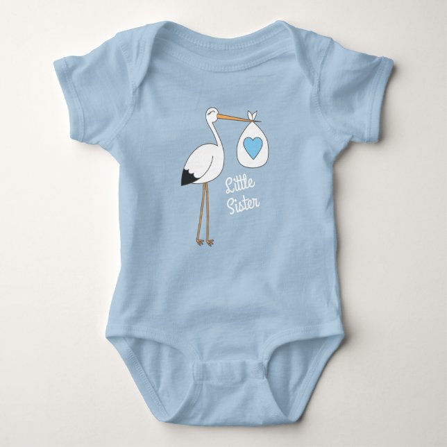 Stork Baby Shower Blue Boy Strampler (Vorderseite)