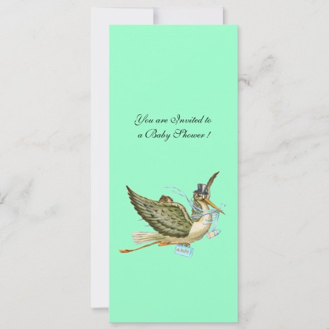 STORK BABY SHOWER EINLADUNG (Vorderseite)