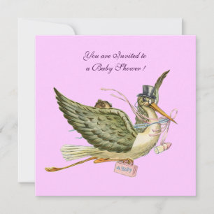 STORK BABY SHOWER EINLADUNG
