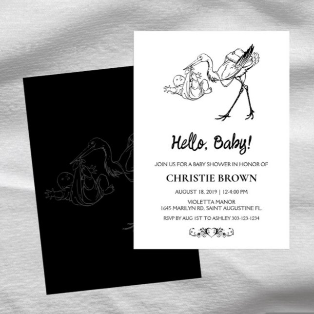 Stork Baby Shower Einladungen (Von Creator hochgeladen)