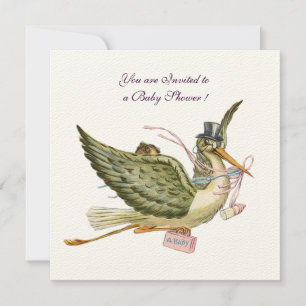 STORK BABY SHOWER , Filzpapier Einladung