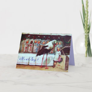 STORK BABY SHOWER New Baies Blue Einladung