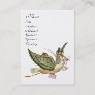 STORK BABY SHOWER, Pink White Pearl Paper Visitenkarte