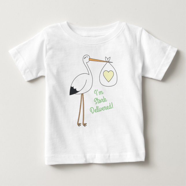 Stork Baby Showfeder Baby T-shirt (Vorderseite)