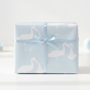 Stork Blue Baby Duschpapier Geschenkpapier
