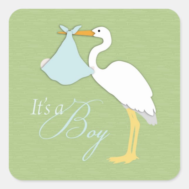 Stork Boy Square Sticker (Vorderseite)