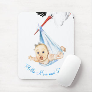 Stork Carry Baby - Cartoon Zeichnend süße Funny Mousepad