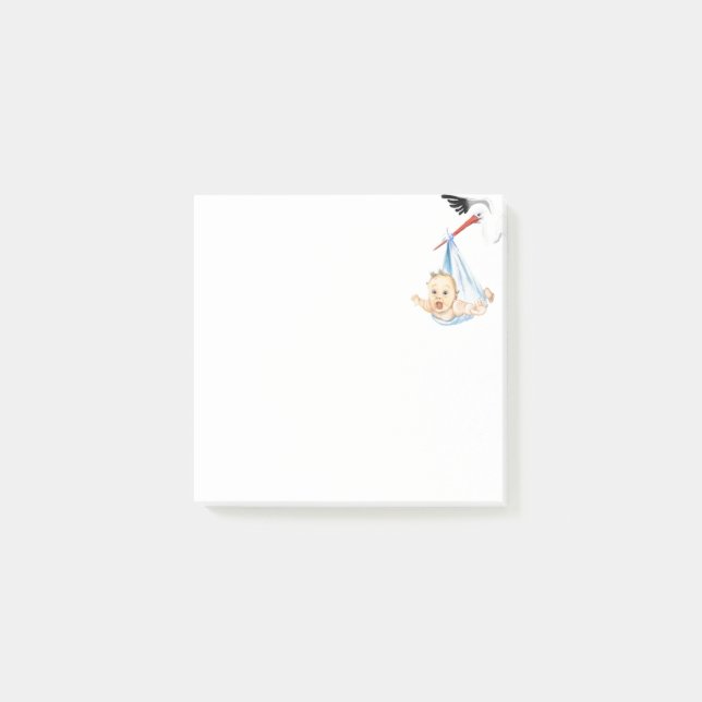 Stork Carry Baby Fun Playful Post-it Klebezettel (Vorderseite)