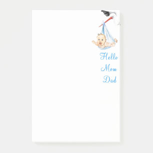 Stork Carry Baby Funny Sticknotes Post-it Klebezettel
