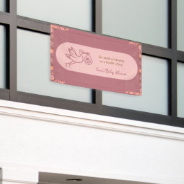 Stork Carry Baby Shower Banner