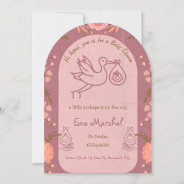 Stork Carry Baby Shower Einladung