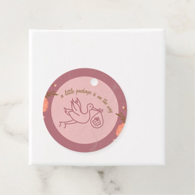 Stork Carry Baby Shower Geschenkanhänger (Beispiel)