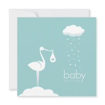 Stork Delivery Boy Baby Dusche Einladung