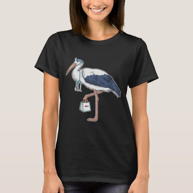 Stork Doctor Stethoscope T-Shirt (Vorderseite)