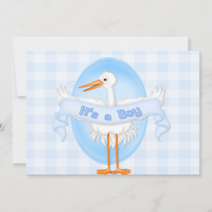 Stork Es ist eine Boy Baby Shower Einladung