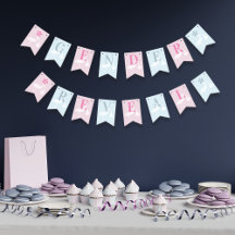 Stork Gender Reveal Baby Shower Bunting Flags