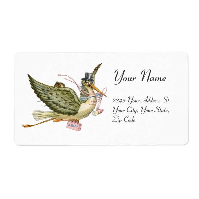 STORK GIRL BABY DUSCHE , rosa weiß (Vorne)