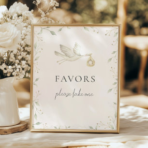 Stork Greenery Baby Duwer Favorit Schild