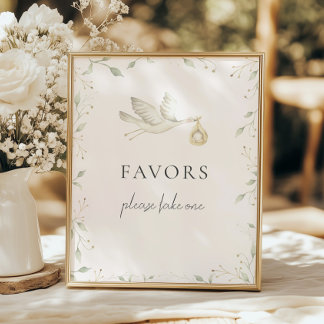 Stork Greenery Baby Duwer Favorit Schild