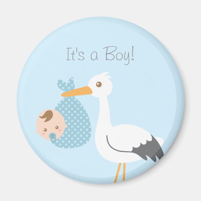 Stork liefert Baby Boy sein a Boy Magnet (Vorne)