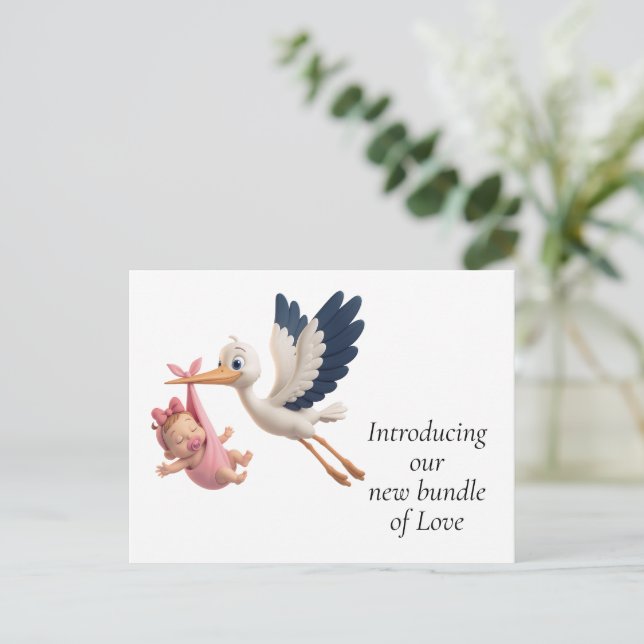 Stork Merchandise Postkarte (Stehend Vorderseite)