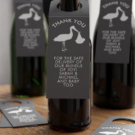 Stork New Baby Danke Nurse Flasche Hanger Tags Flaschenanhänger