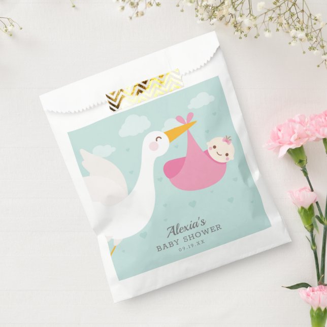 Stork Pink Bundle Girl Babydusche Geschenktütchen (Versiegelt)